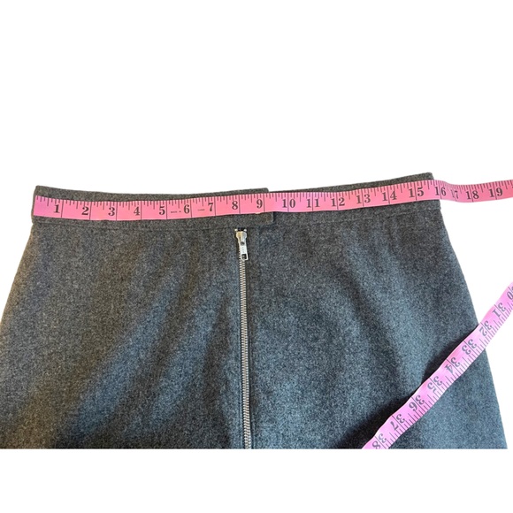 Madewell Grey Wool Blend Zip Front Skirt Size 10 - Picture 9 of 9